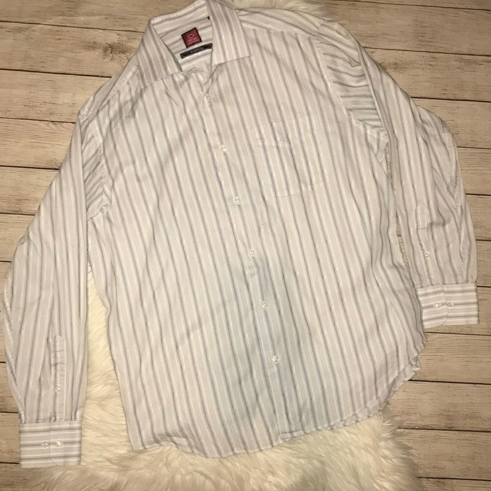 Oscar de la Renta Stripe Button Down Dress Shirt
